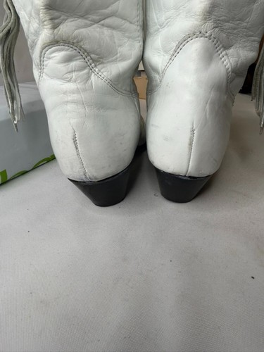 Stivali da rodeo western vintage LAREDO in pelle nappa bianca da donna taglia 8,5 M - Foto 5 di 9