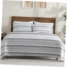 Home Classic Stripe Sheet Set - 4 Pieces King (U.S. Standard) Stone Stripe