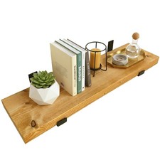 Wooden Board Wall Shelf Handcrafted Rustic Wooden Shelves Brackets Display Shelf