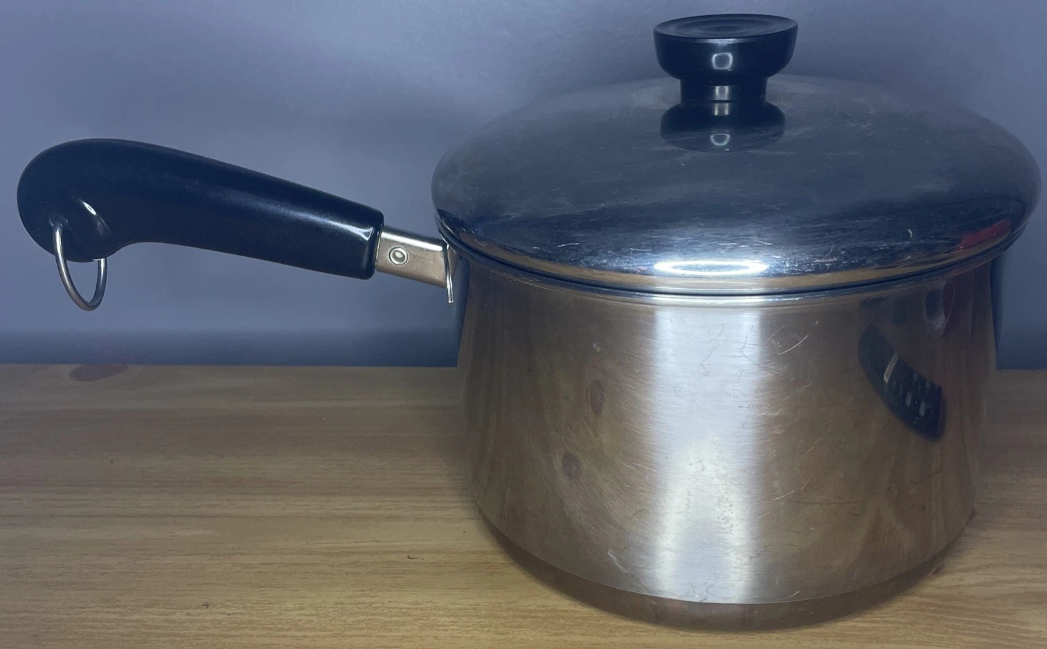 Revere Ware 1801 - 3 Qt Quart Copper Clad Stainless Sauce Pan Pot W/ Lid Clinton