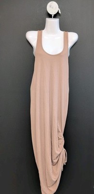 Double Zero Twist Back Ribbed Midi Dress Women's US Spicy Small Dark Taupe