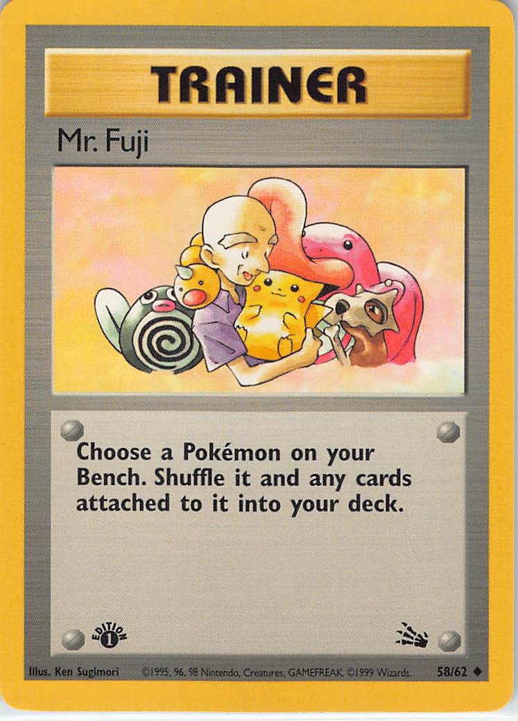 Mr. Fuji 58/62 Uncommon Fossil Pokemon 1st Edition Near Mint