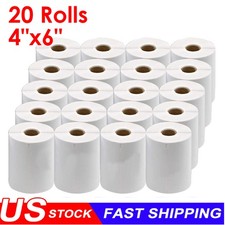 20 Rolls Direct Thermal Shipping Labels 4"x6" 1744907 Compatible DYMO 4XL Labels