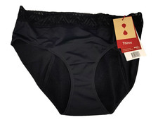 Thinx Hiphugger Period Panties Black Womens 3X Underwear Heavy Flow Hipster NWT