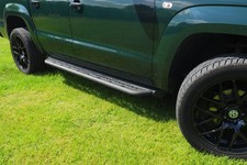 VW Amarok Side Steps Side Bars 2010-2020Rugged B2 Side Bars Rock Slider Effect