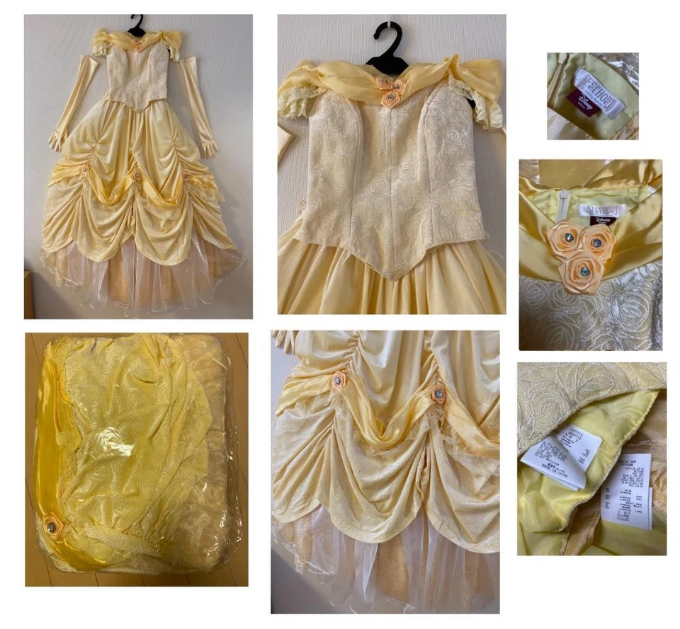 Disney La Bella y la Bestia Disfraz Parque Vestido de Saludo Secreto Miel Mujeres Japón Foto 4 de 4