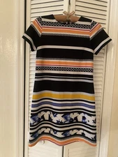 Bar III Womens Multicolor Mini Bodycon Pencil Dress Sz XS Career Business Resort