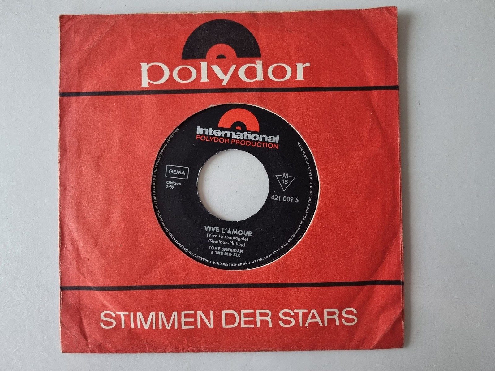 Tony Sheridan And The Beat Brothers - Vive l'amour 7'' Vinyl Germany