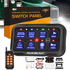AUXBEAM RA84 RGB 8 Gang Switch Panel Set Remote Control Toggle Momentary Pulsed