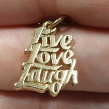 James Avery 14K Gold  Live Love Laugh Charm - Rare Retired & Hard to Find