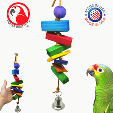 2562 Knotty Block Chew Bird Toy Parrot Toys Cage African grey Conure Amazon