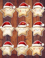 Smiling Christmas Star Die Cut Stickers Set Scrapbooking Laptop Water Bottle