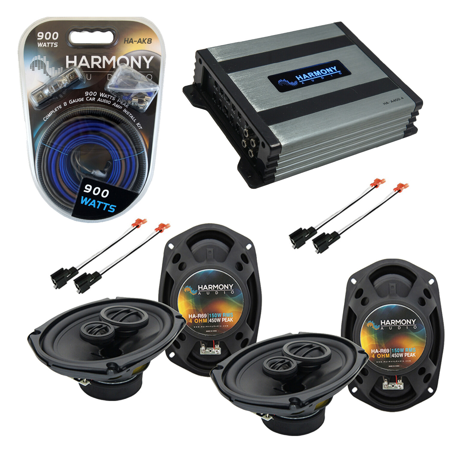 Chrysler Sebring Convertible 01-06 OEM Speaker Upgrade with Harmony HA-A400.4 Amplifier