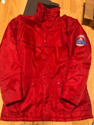 Orient Cruise Lines Mens Large Marco Polo Antarctica 2004 Red Hooded Jacket