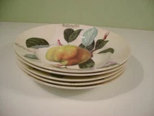 NORTHAMPTONSHIRE FINE BONE CHINA HOOKER FRUIT RIMMED SOUP BOWLS SET OF 5 ENGLAND