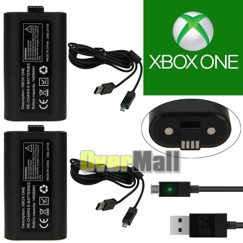 2Pack Rechargeable battery for X-ONE wireless controller Play&Charge Kit 1400mAh