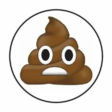 48 POOP EMOJI ENVELOPE SEALS LABELS STICKERS 1.2" ROUND