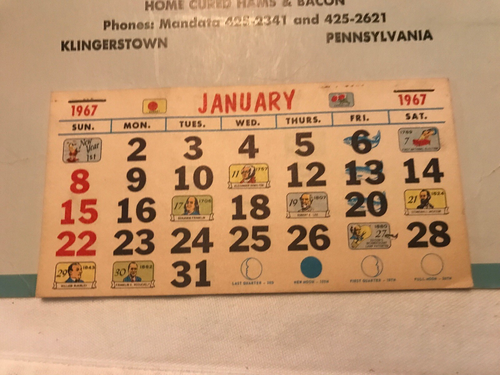 1967 Troutman Brothers Meats Vintage Calendar, Klingerstown, Pa. eBay