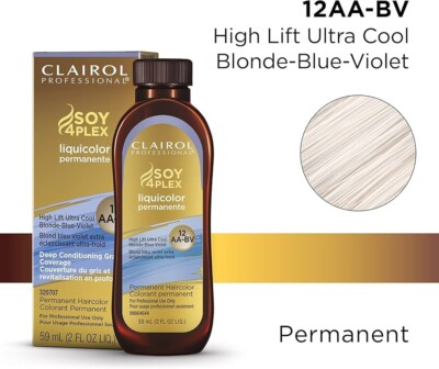 Clairol Pro SOY4PLEX Liquicolor  12AA-BV Ultra Cool Blonde-Blue-Violet