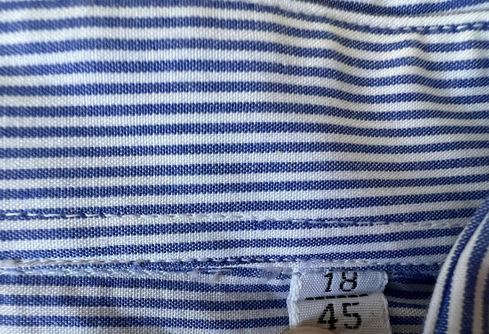 Camisa de vestir Missoni para hombre 18/45 azul a rayas algodón manga larga abotonada 912 Foto 3 de 3