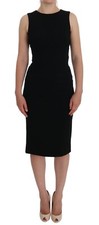 DOLCE & GABBANA Black Stretch Crystal Sheath Gown Dress IT38 / US4 /XS RRP $3200