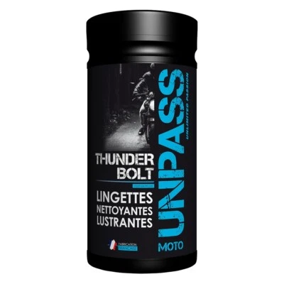UNPASS Boîte 80 lingettes de nettoyage / lustrage THUNDER BOLT