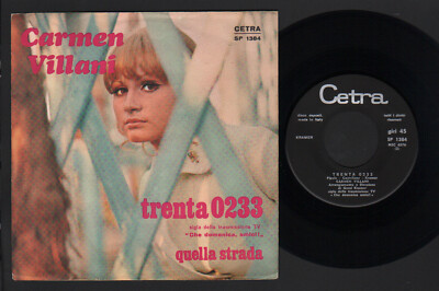 7'' CARMEN VILLANI TRENTA 0233 / THA ROAD 1968 ABKÜRZUNG TV CHE DOMENICA FRIEND
