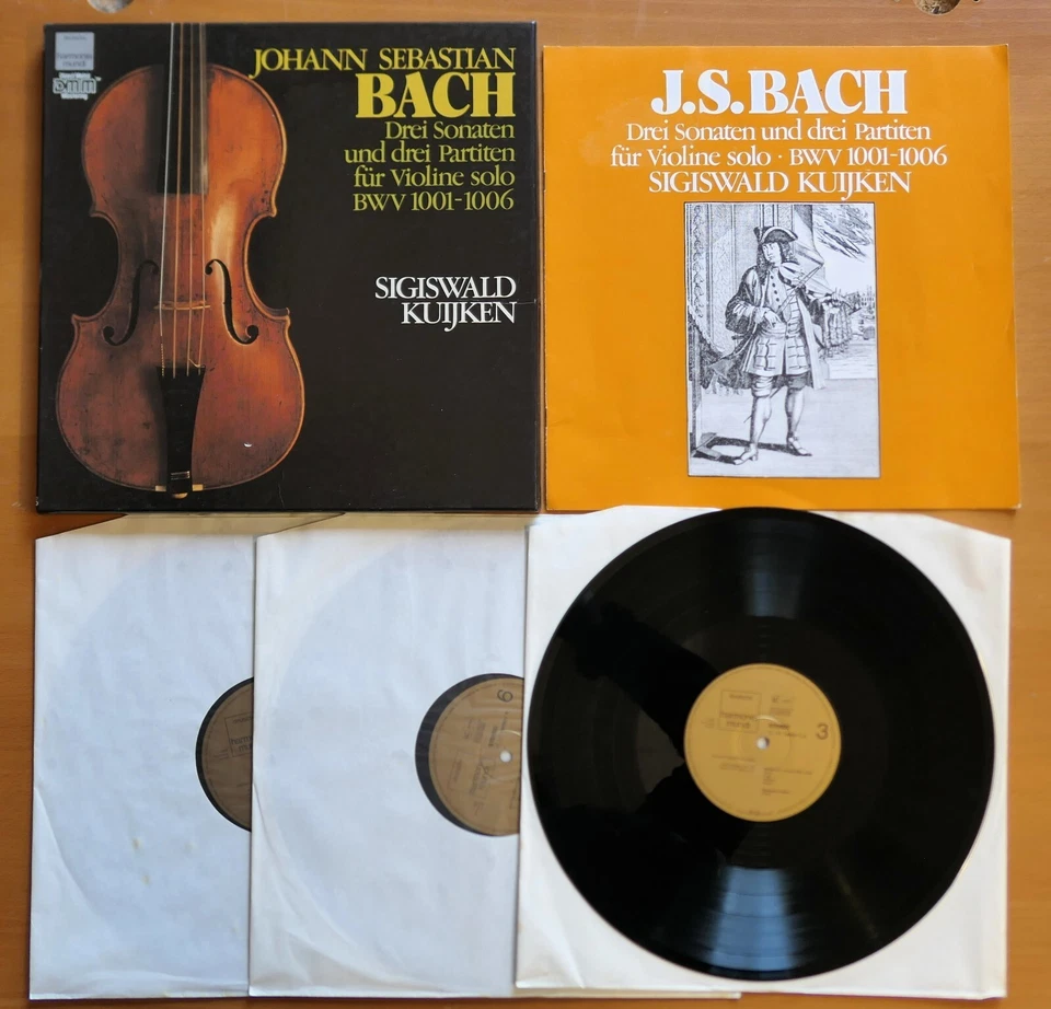 Sigiswald Kuijken Bach Sonatas & Partitas Violin 3LP Harmonia Mundi 1999603 EX - Image 2 of 4