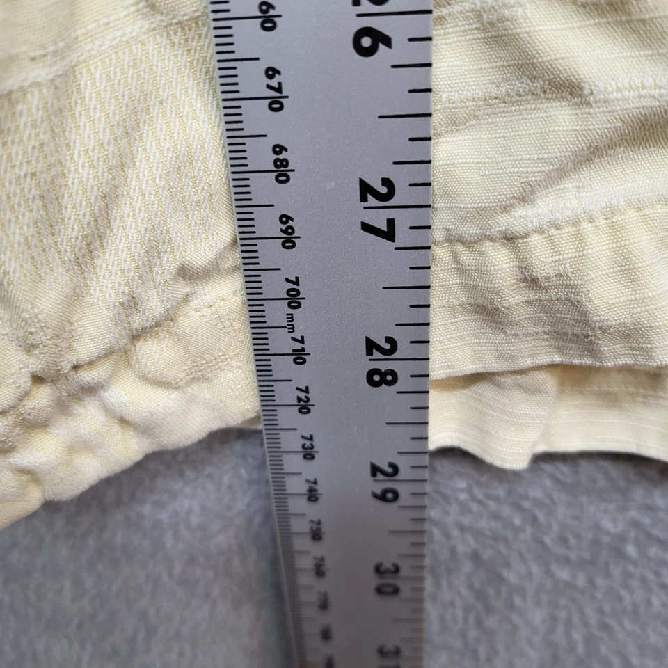 Camisa Jamaica Jaxx Hombres Abotonada XL Amarilla Jacquard Seda Bolsillo Manga Corta Foto 4 de 4