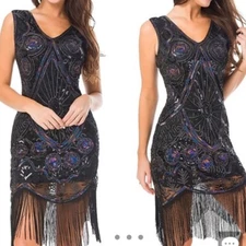 The Great Gatsby Charlestone vintage 1920s dress roaring 20s flapper dress