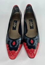 SELBY Womens Comfort Flex Red/black Leather Flats Loafer  Shoes Size 9 Narrow