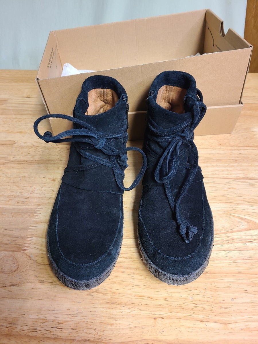 Ugg Moccasin Booties Black Side Zip Ankle S/N 1019129 Womens Boots