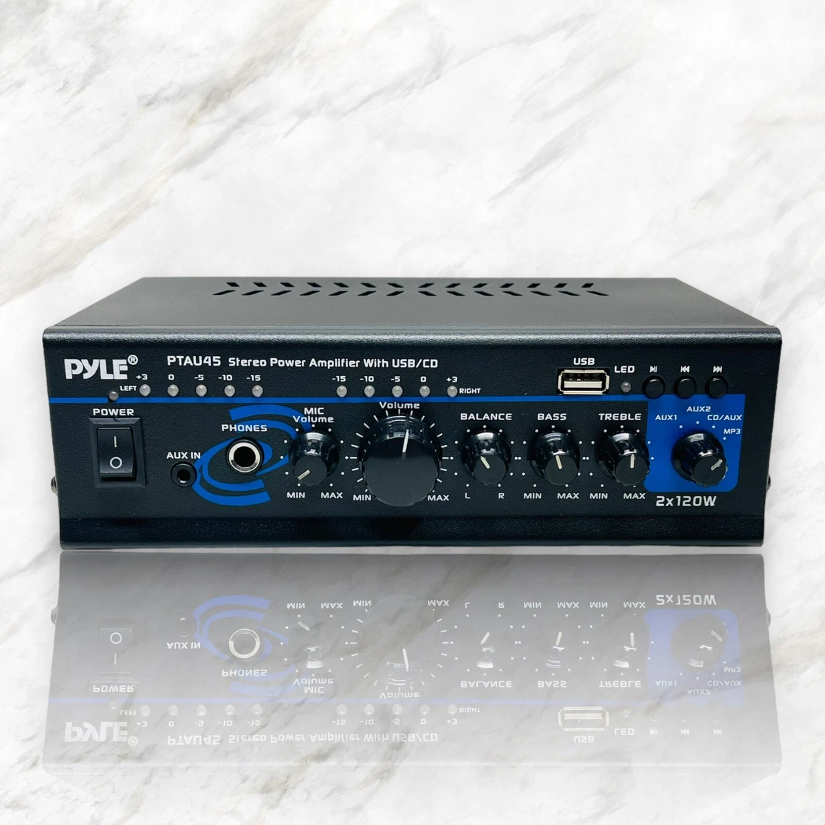 Pyle Ptau45 Mini 2X120 Watt Stereo Power Amplifier, 53 OFF