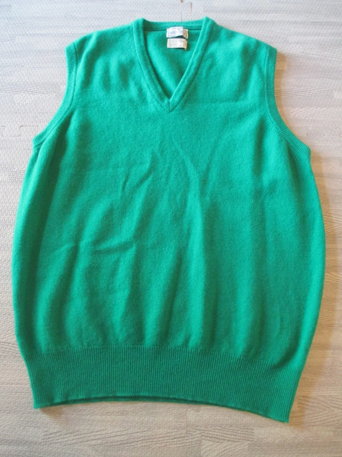 Vintage 70s Kent & Curwen Sweater Vest Mens Size 46” Green Jumper Lambs Wool
