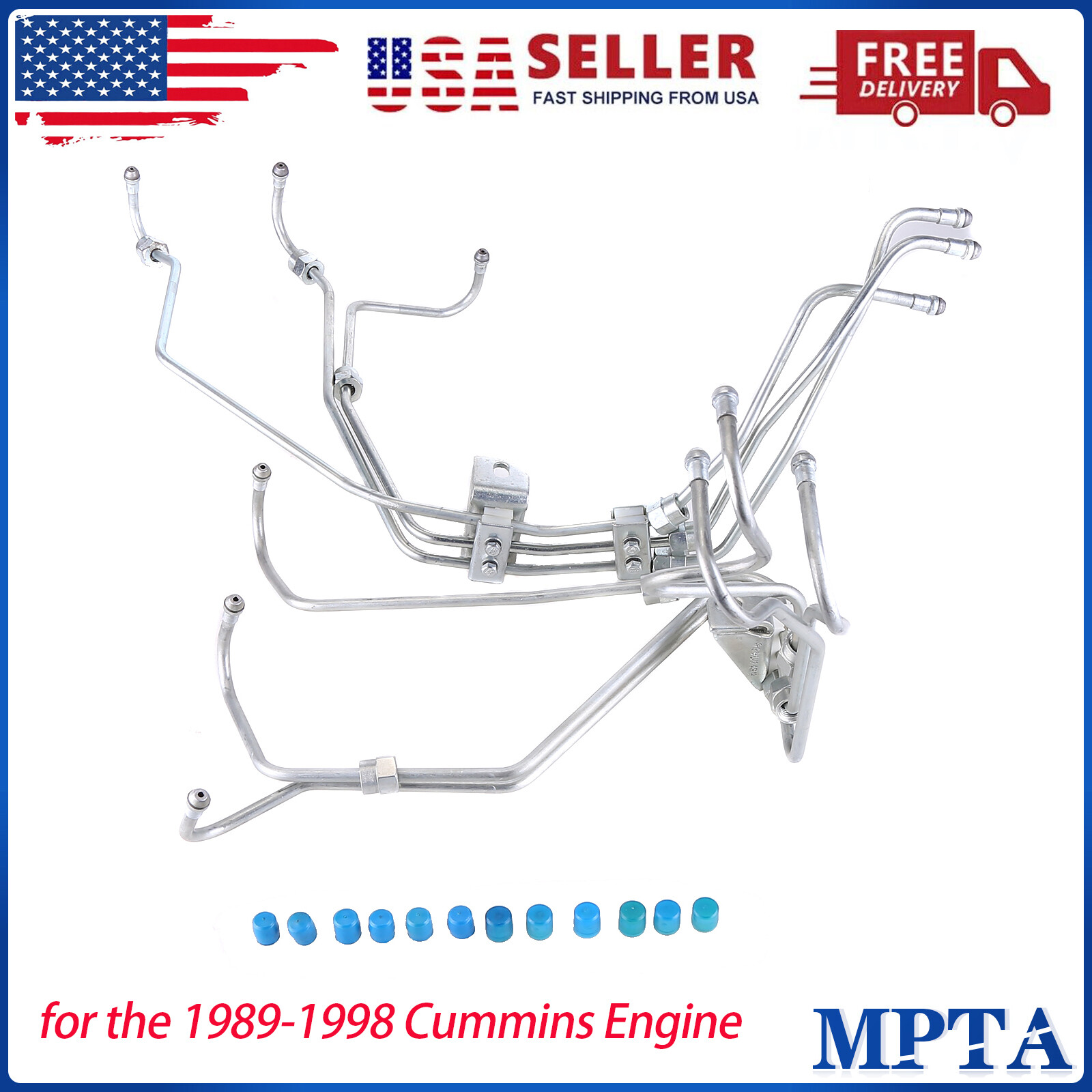 Cummins 12V 5.9L 6BT 89-98 Bosch VE Lucas Rotary Pump Fuel Injector Lines