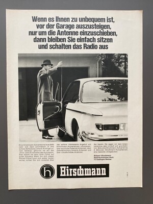 1968 Hirschmann Autoantenne BMW CS Coupe Oldtimer Vintage Ad Werbung Reklame