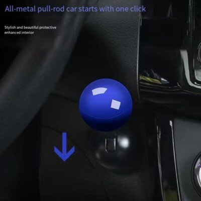 Auto Push to Start Knop Rocker, Auto One-Button Start Hendel, Auto Motor Start Stop Knop Joystick, Volledige Metaal/ABS Balbar Automotive One-Touch Startknop Starter Cover Decoratieve Accessoires