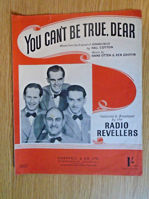 YOU CAN'T BE TRUE DEAR (Radio Revellers) Noten Klavier