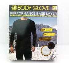 Body Glove Performance Mens Size XL White Fleece Lined Base Layer 2 Piece Set