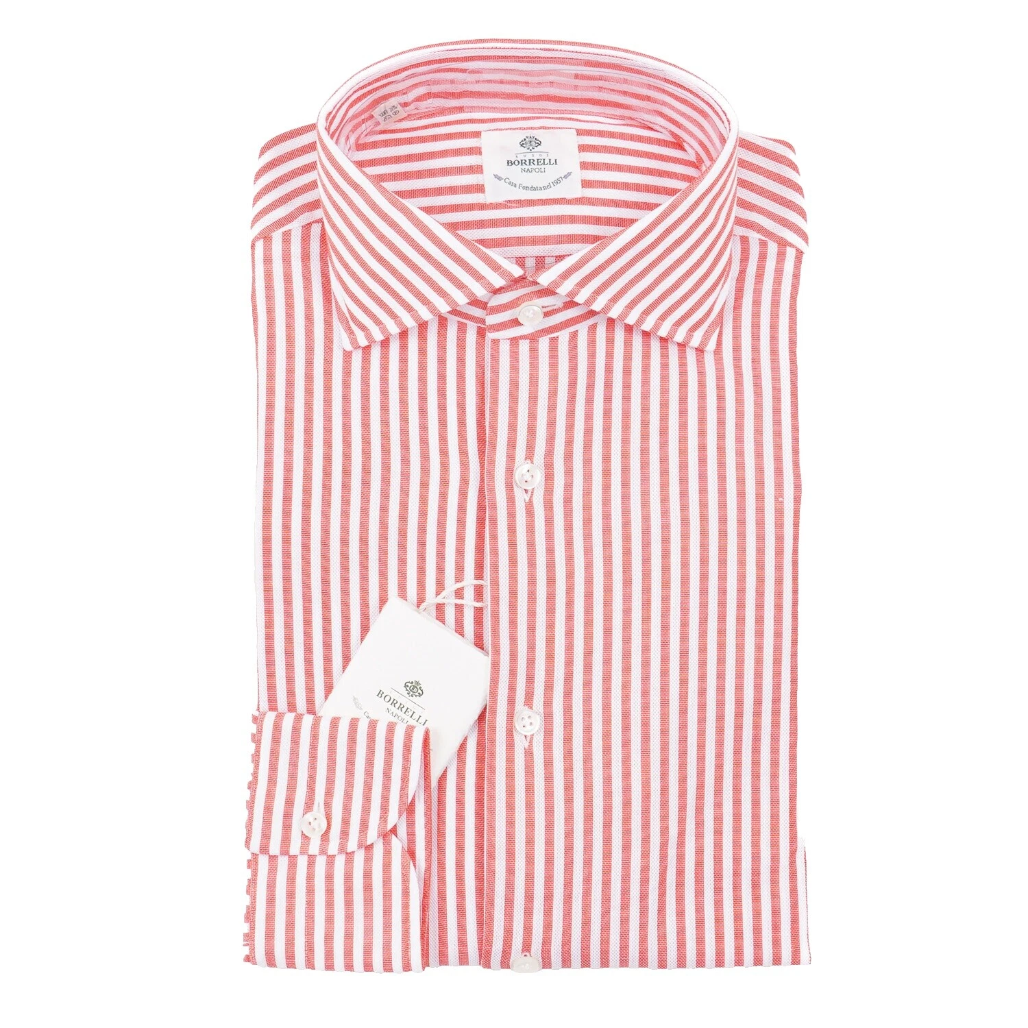 Botón Informal a Rayas Luigi Borrelli-Down Shirts for Men