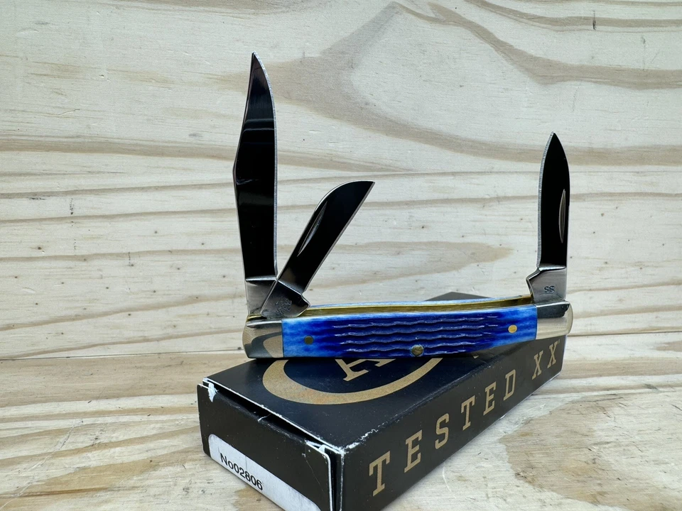 ¡Excelente estado! Cuchillo Plegable CASE Medium Stockman Corn Cob Azul Usado Foto 3 de 4