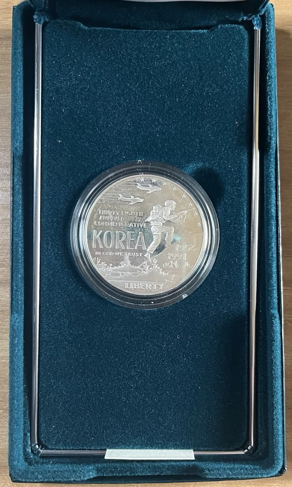 1991-P US Mint Korean War Memorial Proof Silver $1 Coin! OGP COA 🪙🔥 - Image 2 of 4