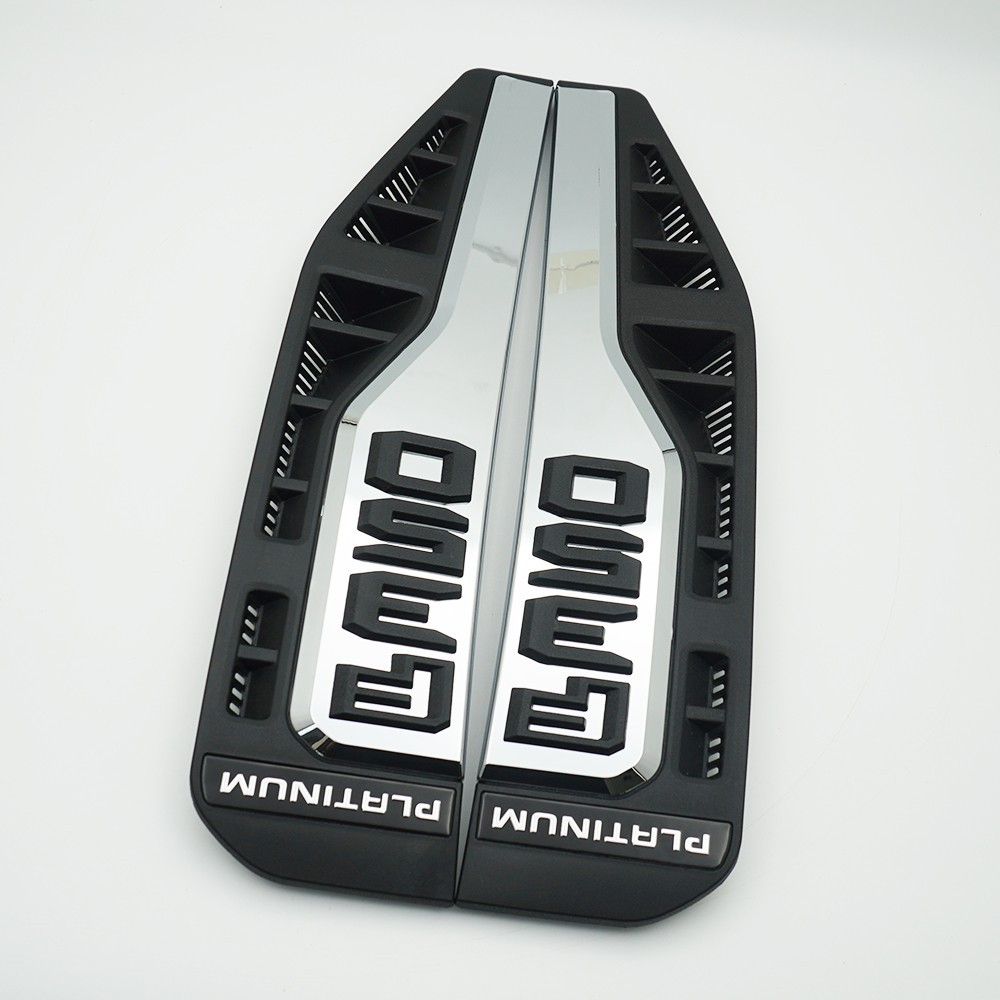 New Fits 2023-2025 F350 Platinum Fender LH + RH Nameplate Emblem Black Silver