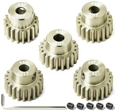 5Pcs 48P Aluminum Alloy Pinion Gear Set 3.175mm 18T 19T 20T 21T 22T Motor ...