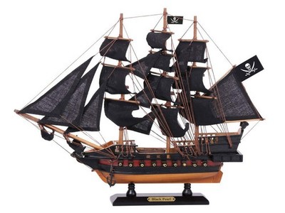 Wooden Black Pearl Black Sails Limited Model Pirate Ship 15''