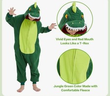 Green Dinosaur Costume Size 2 To 4 Years Fleece