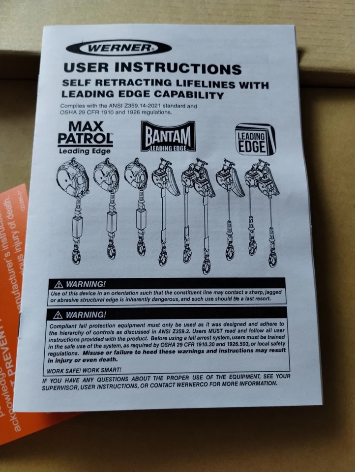 NUEVO R430006LE 6 FT BANDAM LÍNEA DE VIDA AUTORRETRÁCTIL y arnés H432104X3 nuevo en caja Foto 3 de 4