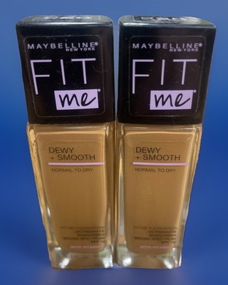 Maybelline Fit Me! Dewy+Smooth Foundation #228 Soft Tan Lot Of 2 Bottles