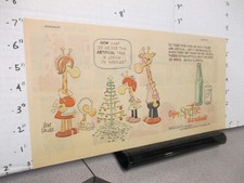 newspaper ad 1969 SPRITE soda bottle giraffe family Mort Walker comic CHRISTMAS