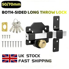 50mm/70mm Double Sided Long Throw Gate Lock with 5 Keys for Gate/Latch